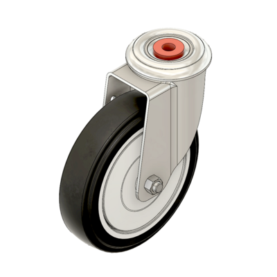 MODULAR SOLUTIONS ALUMINUM CASTER&lt;br&gt;5&quot; SWIVEL, M10 STEM